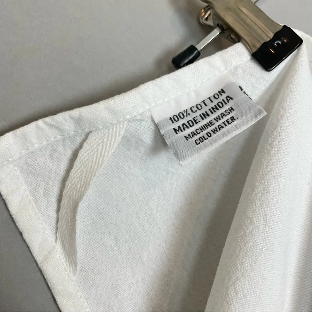 Gnome Tea Towel Kitchen Embroidery Couple Baking Flour Sack White 19.5x26.5 Hand